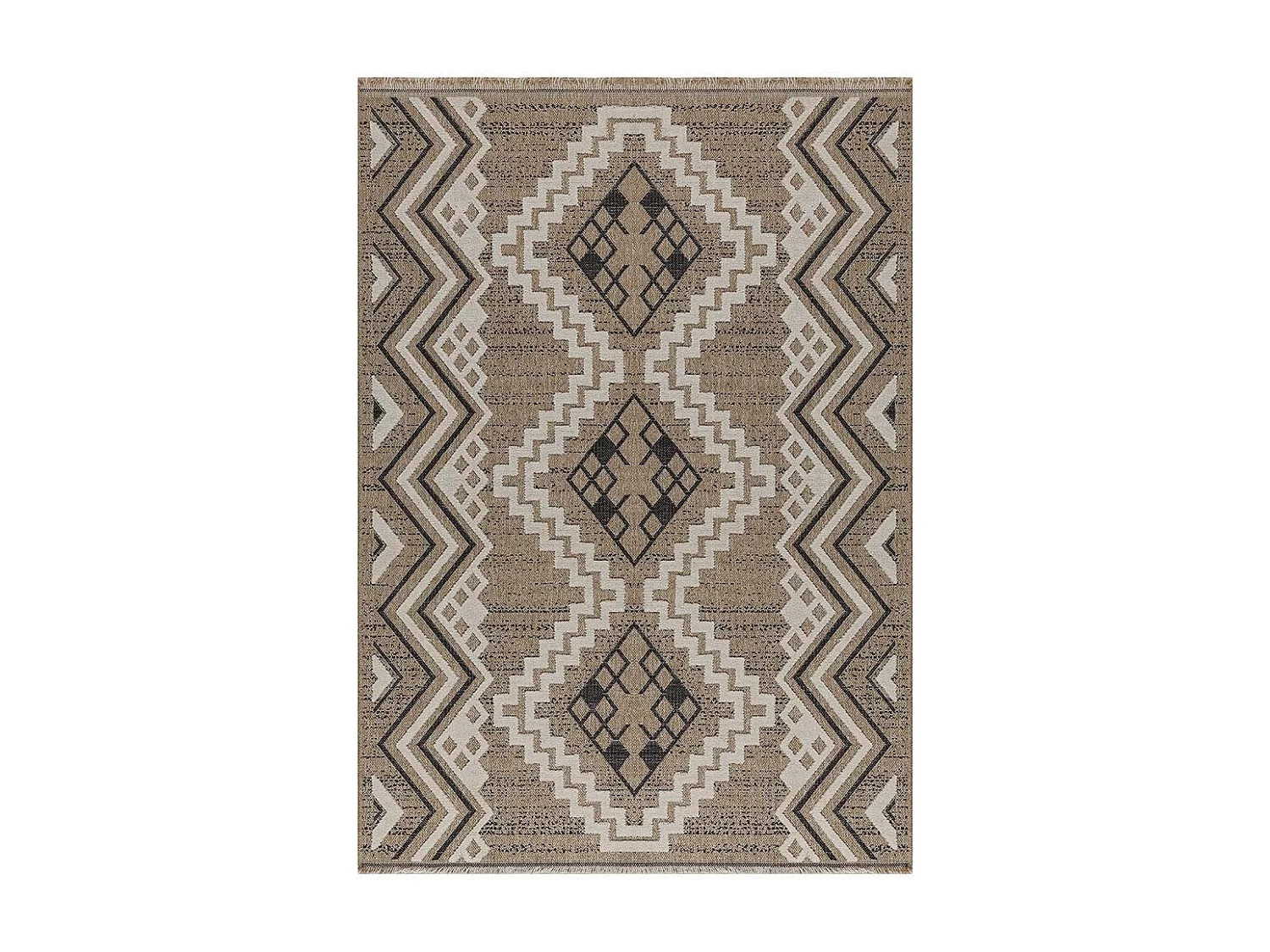 Tapis intérieur extérieur aspect jute noire Tijuana 9054 180 x 67 cm