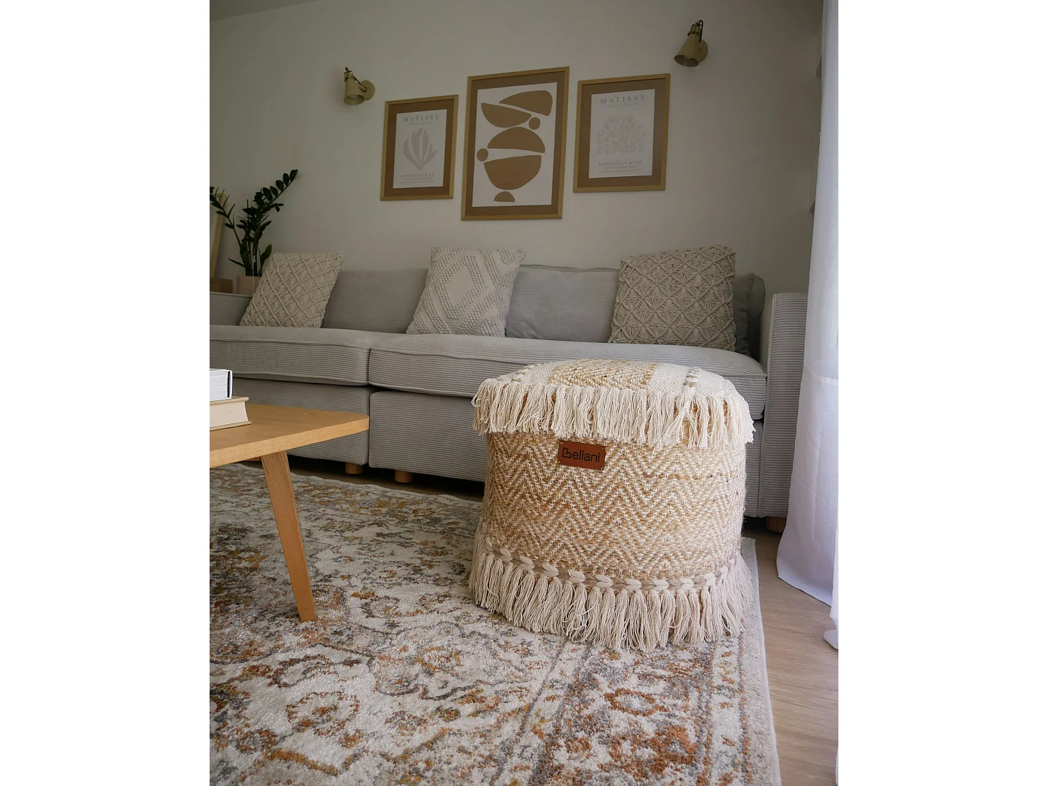 Pouf ALUPOLA Jute Beige 40 cm 40 cm 40 cm