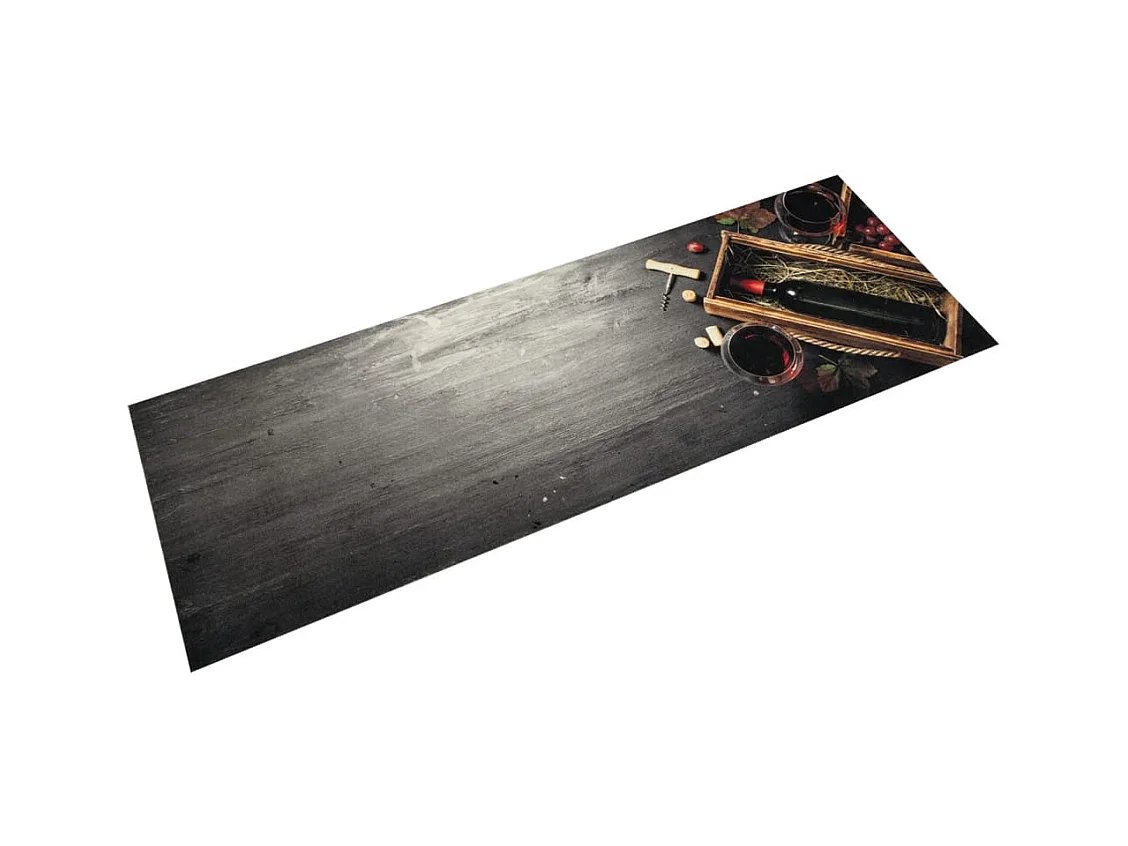 Tappeto da cucina lavabile bottiglia di vino 60x180 cm in velluto