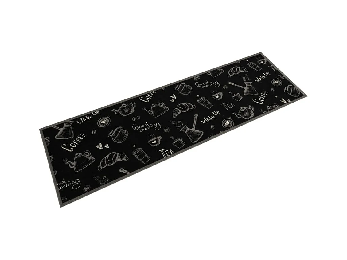 Waschbare Küchenmatte, bedruckter Morgenschwarzer 45x150 cm Samt