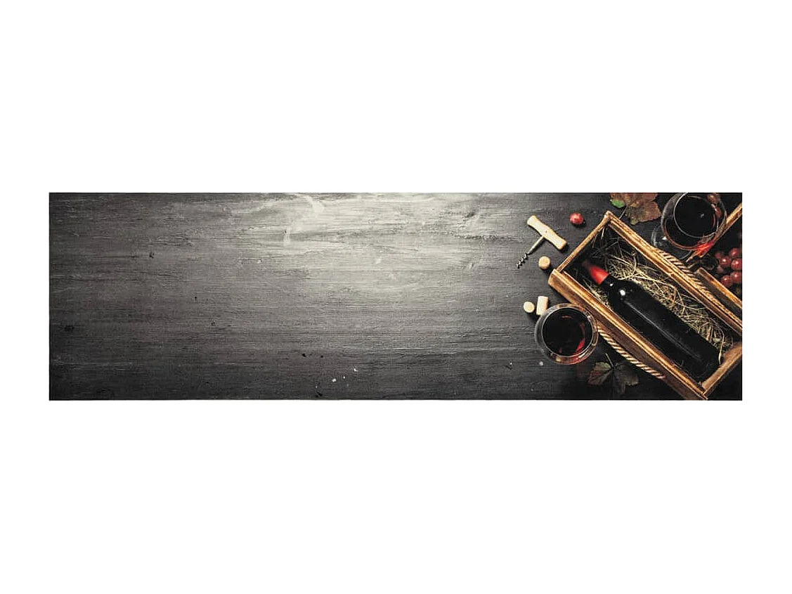 Tappeto da cucina lavabile bottiglia di vino 45x150 cm in velluto