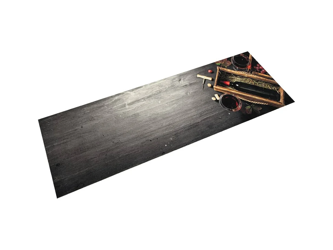 Waschbarer Küchenteppich Weinflasche 45x150 cm Samt