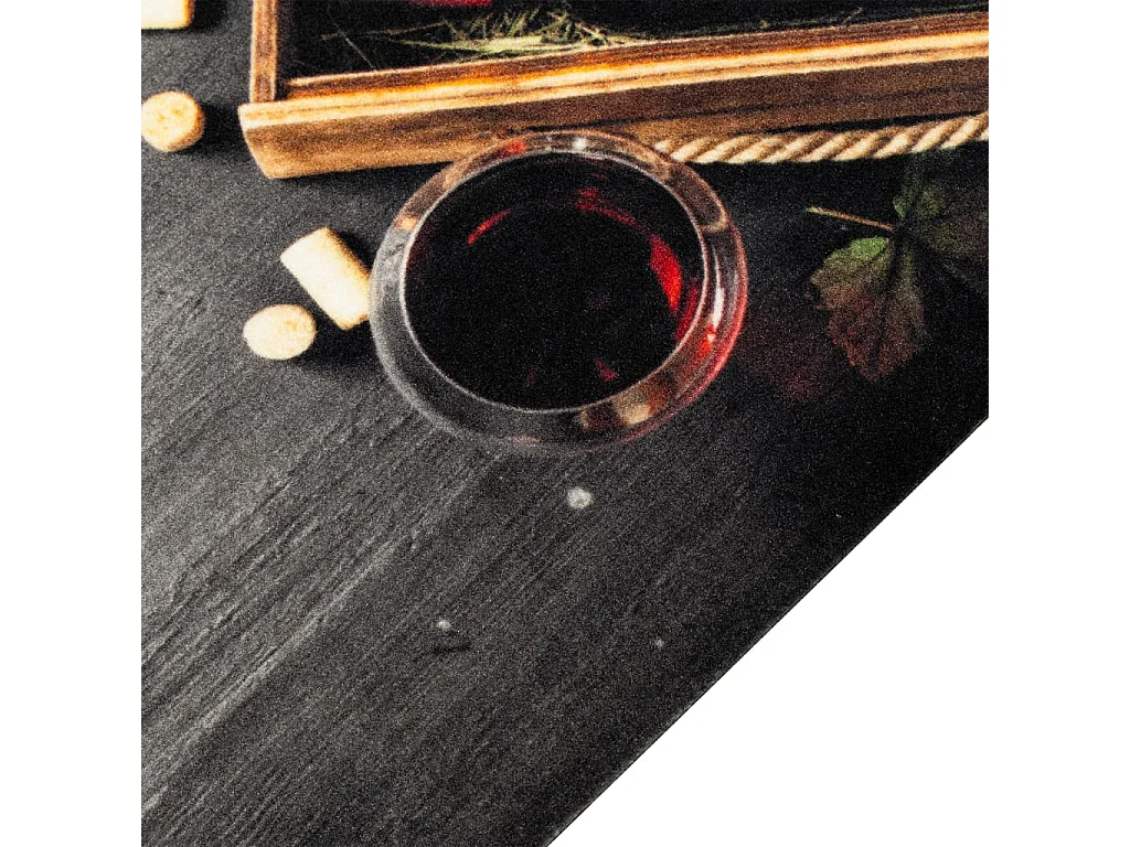 Tapis de cuisine lavable bouteille de vin 45x150 cm velours