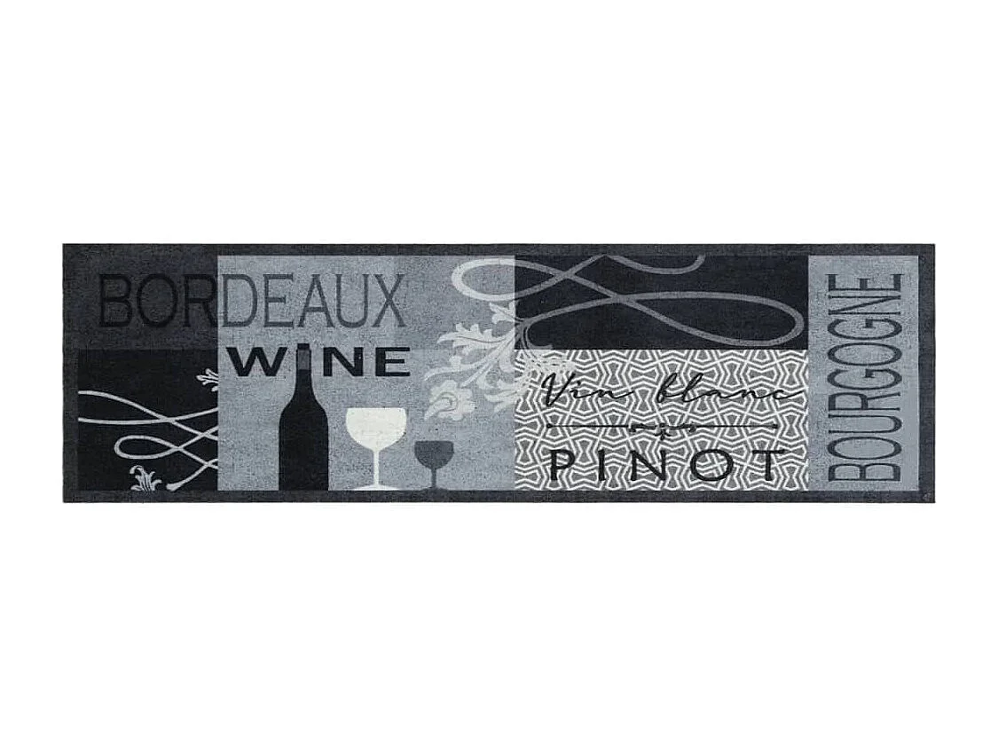 Tappeto da cucina lavabile stampato Grigio vino 45x150 cm