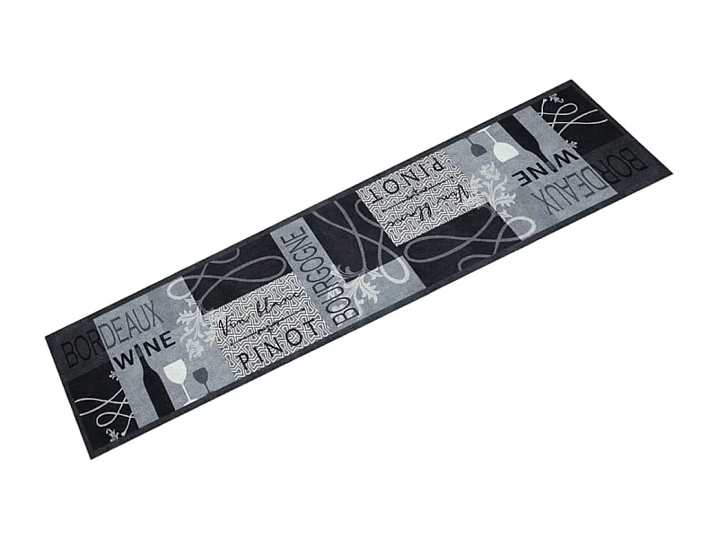 Alfombra de cocina lavable estampada Terciopelo Gris Vino 60x300 cm