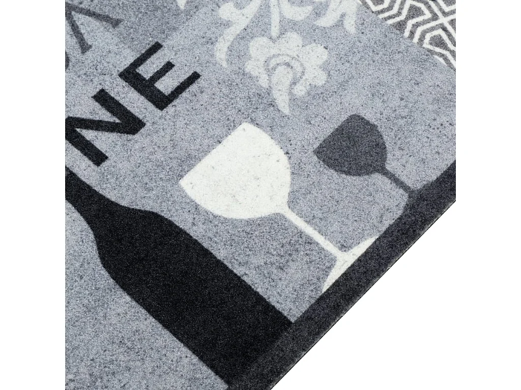 Alfombra de cocina lavable estampada Terciopelo Gris Vino 60x300 cm