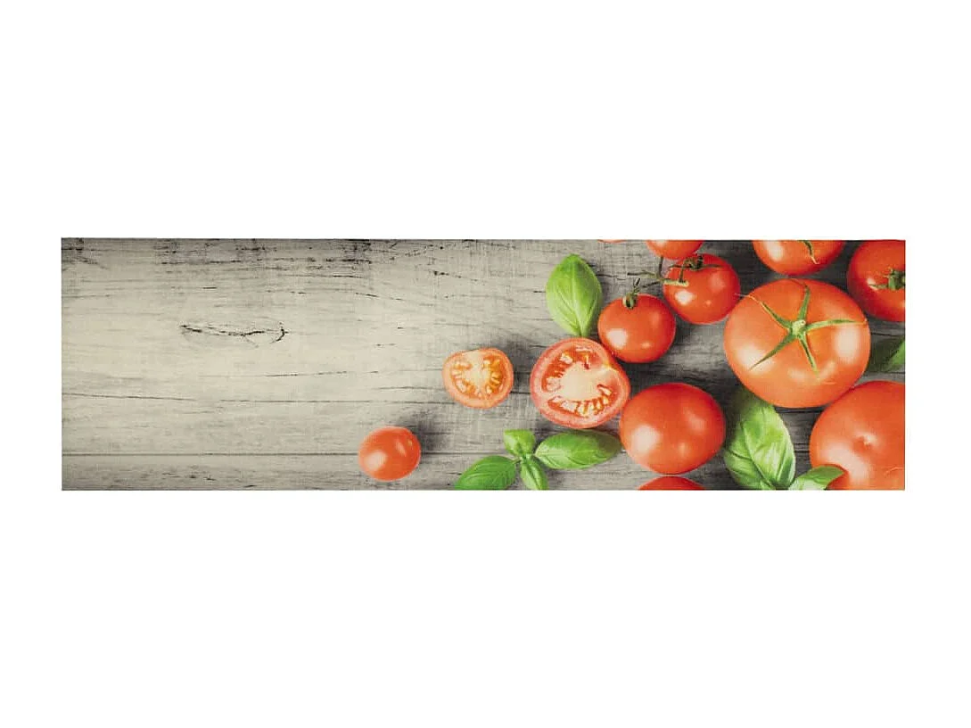 Tapis de cuisine lavable impression de tomates 45x150cm velours