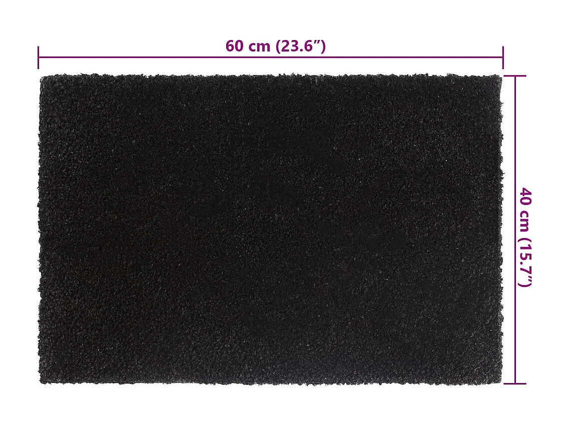 Tapis de porte noir 40x60 cm fibre de coco touffeté