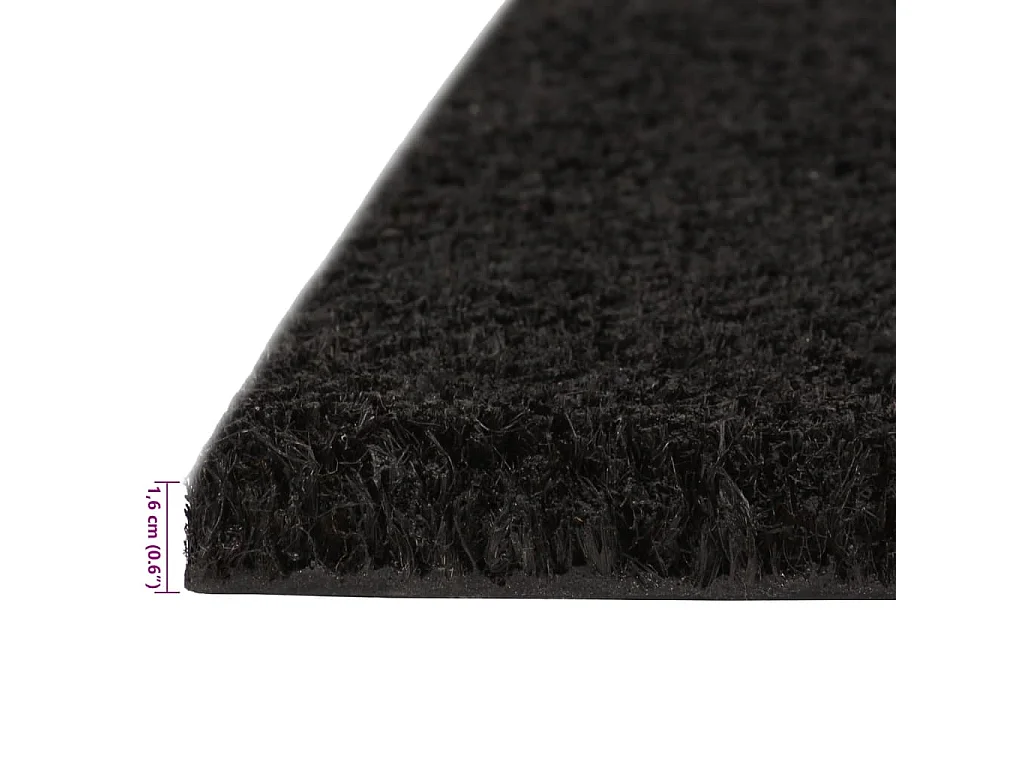Tapis de porte noir 40x60 cm fibre de coco touffeté
