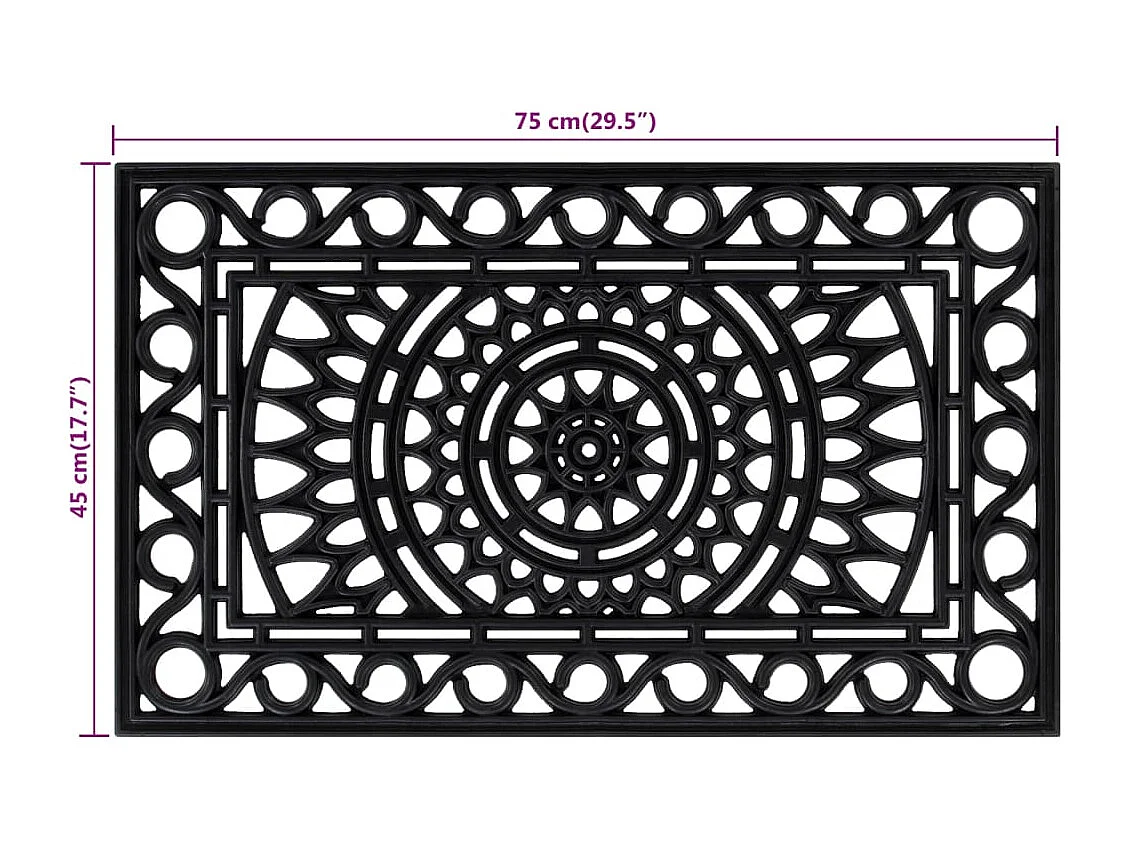 Felpudo rectangular 45x75 cm goma