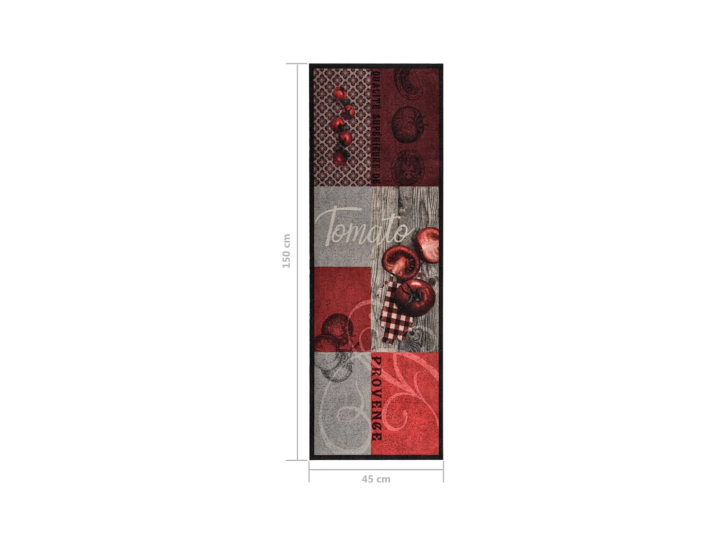 Tapis de sol de cuisine lavable Tomate 45x150 cm