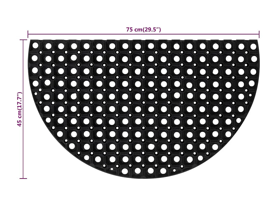 Zerbino semitondo 45x75 cm in gomma