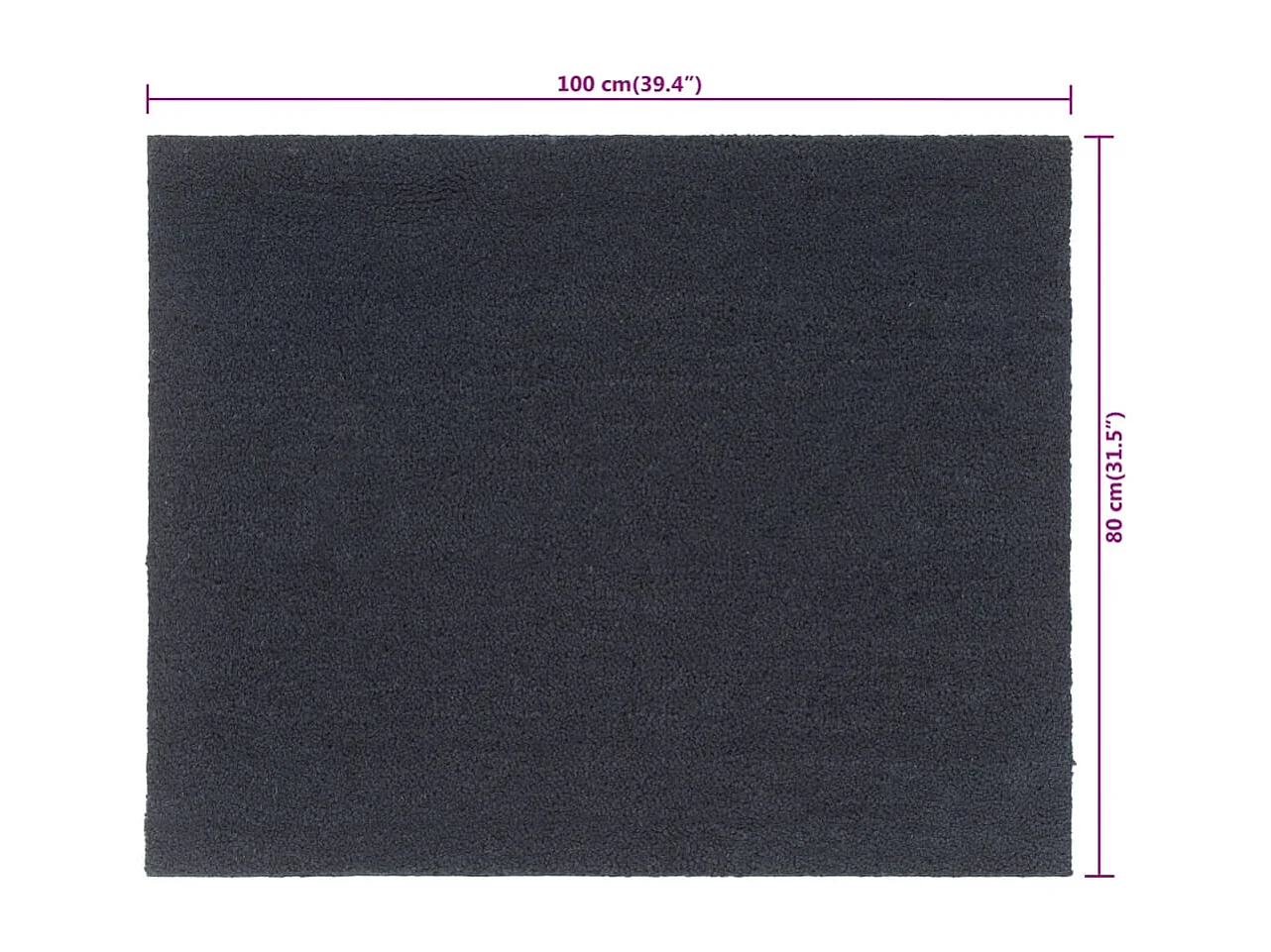 Felpudo gris oscuro 80x100 cm fibra de coco capitoné