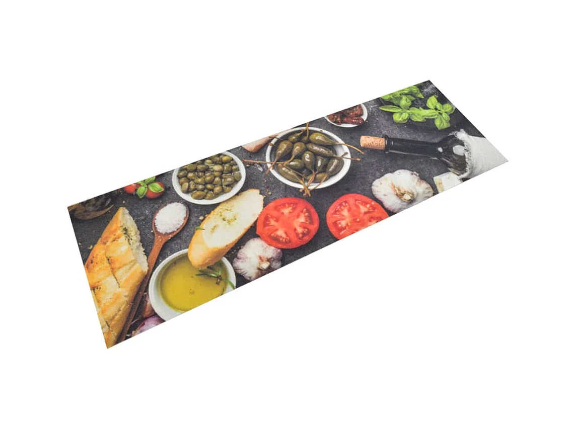 Tappeto da cucina lavabile stampa vino cena 60x180 cm in velluto