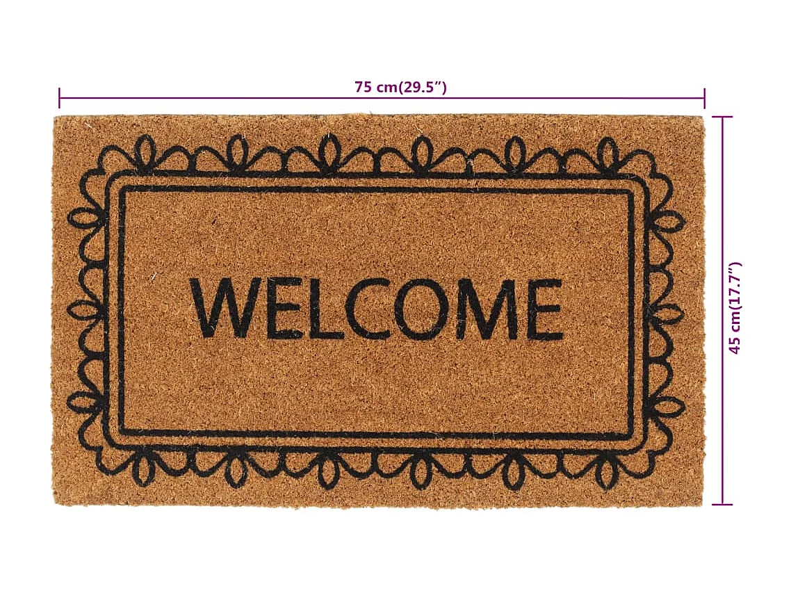 Natürliche Fußmatte 45x75 cm, getuftete Kokosfaser