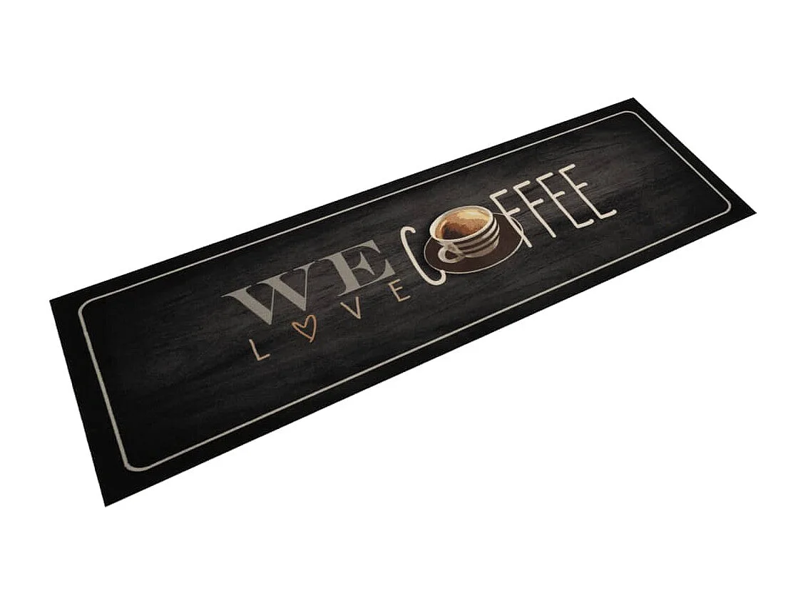 Tapis de cuisine lavable texte Coffee 45x150 cm velours