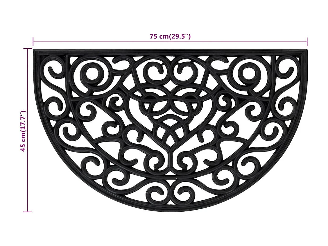 Zerbino semitondo 45x75 cm in gomma