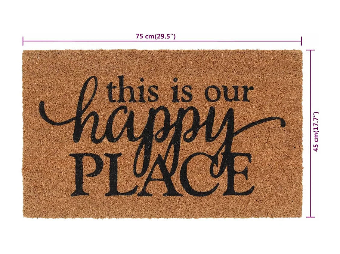 Tapis de porte naturel 45x75 cm fibre de coco touffeté