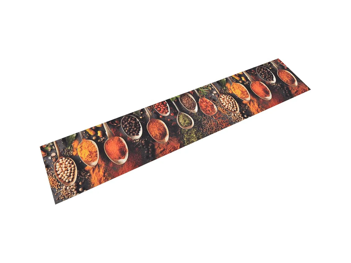 Tappeto da cucina lavabile stampa cucchiaio spezie 60x300 cm