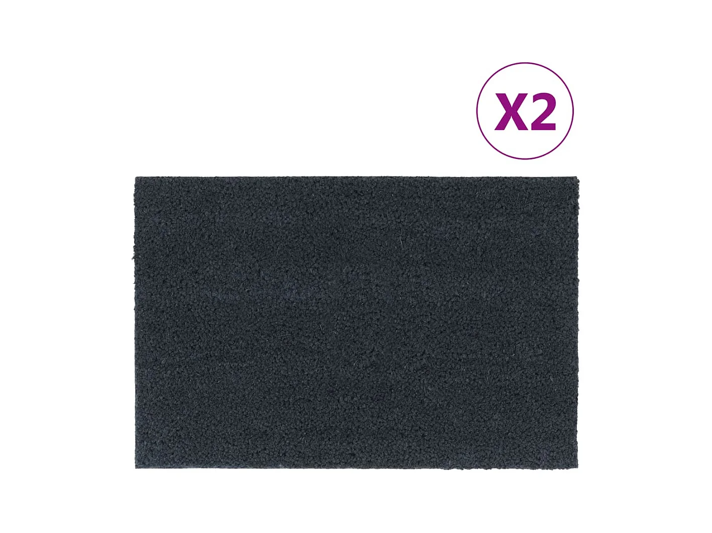 Zerbino 2 pz grigio scuro 40x60 cm in fibra di cocco capitonnè