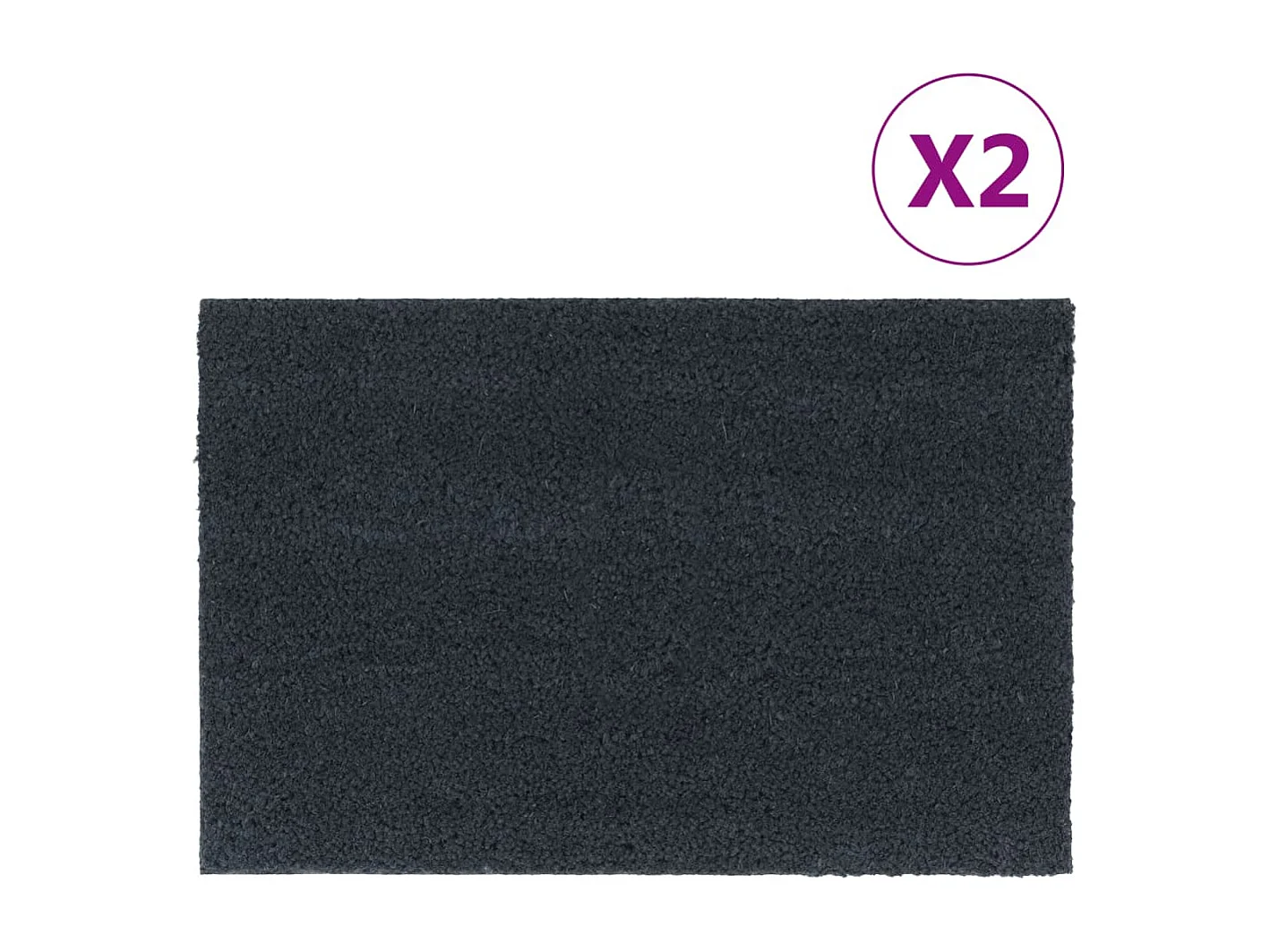 Tapis de porte 2 pcs gris foncé 40x60 cm fibre de coco touffeté