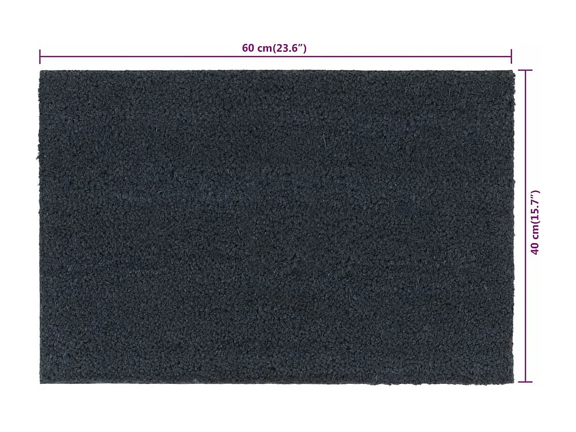 Tapis de porte 2 pcs gris foncé 40x60 cm fibre de coco touffeté