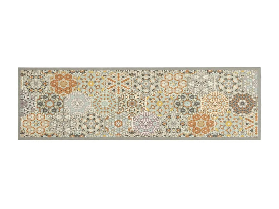 Wasbaar keukenkleed zeshoekig pastelprint 45x150 cm