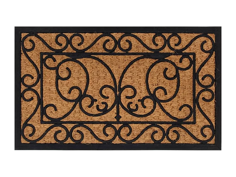 Felpudo rectangular 45x75 cm caucho y fibra de coco