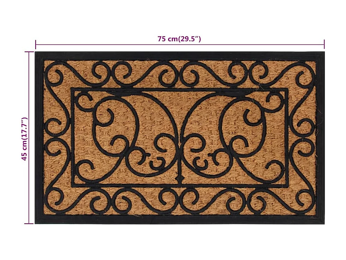 Felpudo rectangular 45x75 cm caucho y fibra de coco