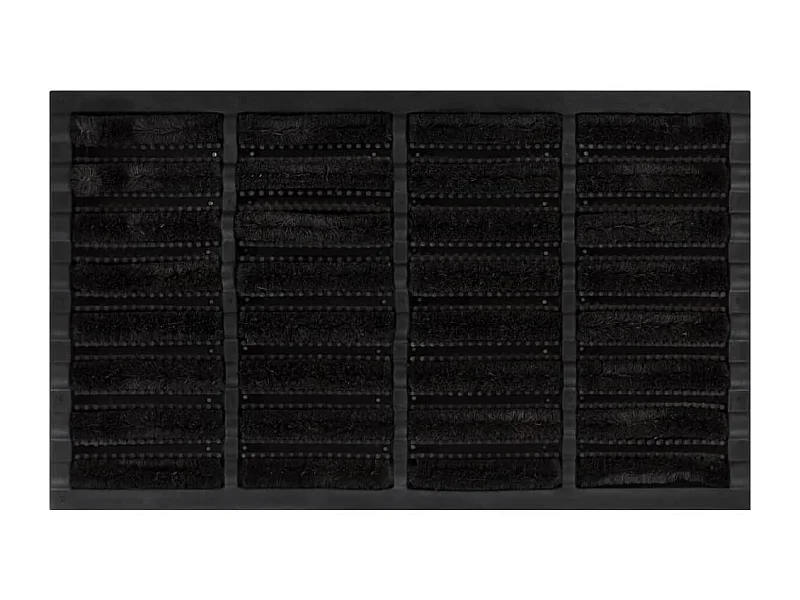 Rechteckige Fußmatte 45x75 cm aus Gummi und Kokosfaser