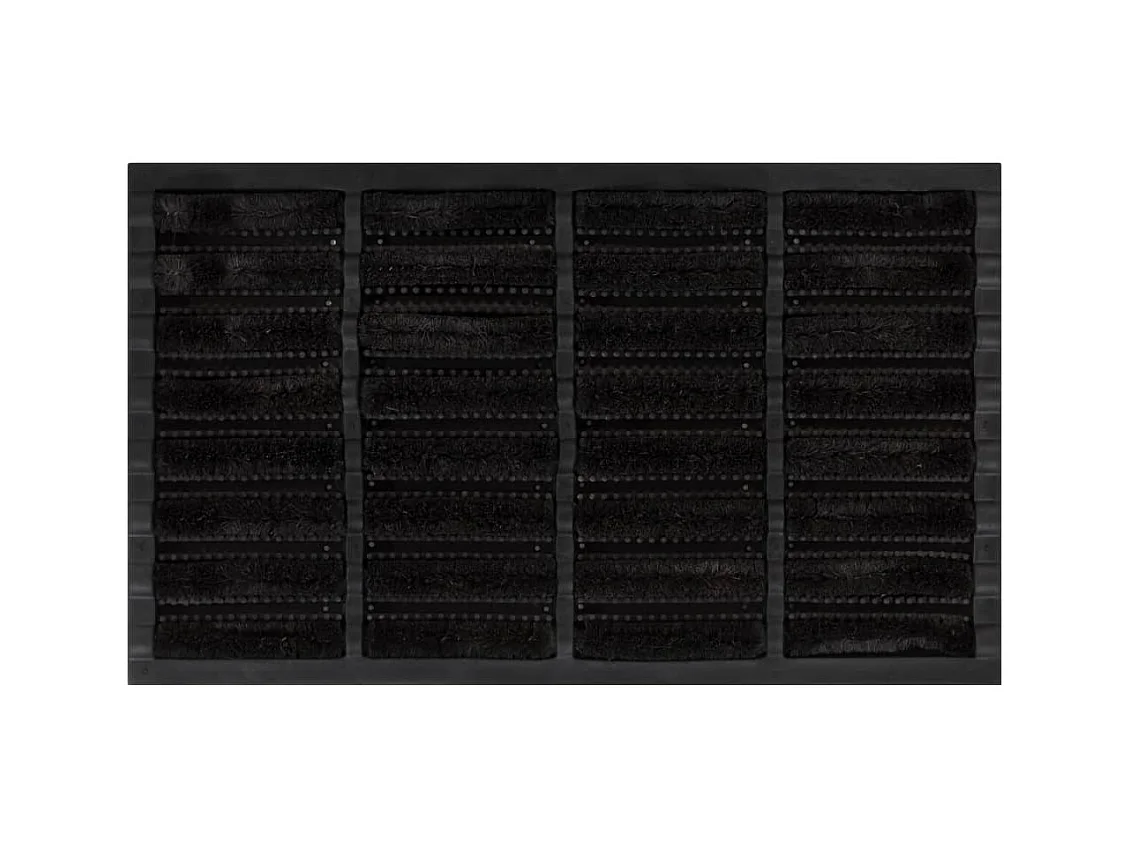Paillasson rectangulaire 45x75 cm caoutchouc et fibre de coco
