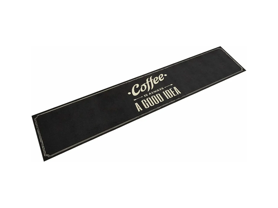 Tapis de cuisine lavable texte Coffee 60x300 cm velours