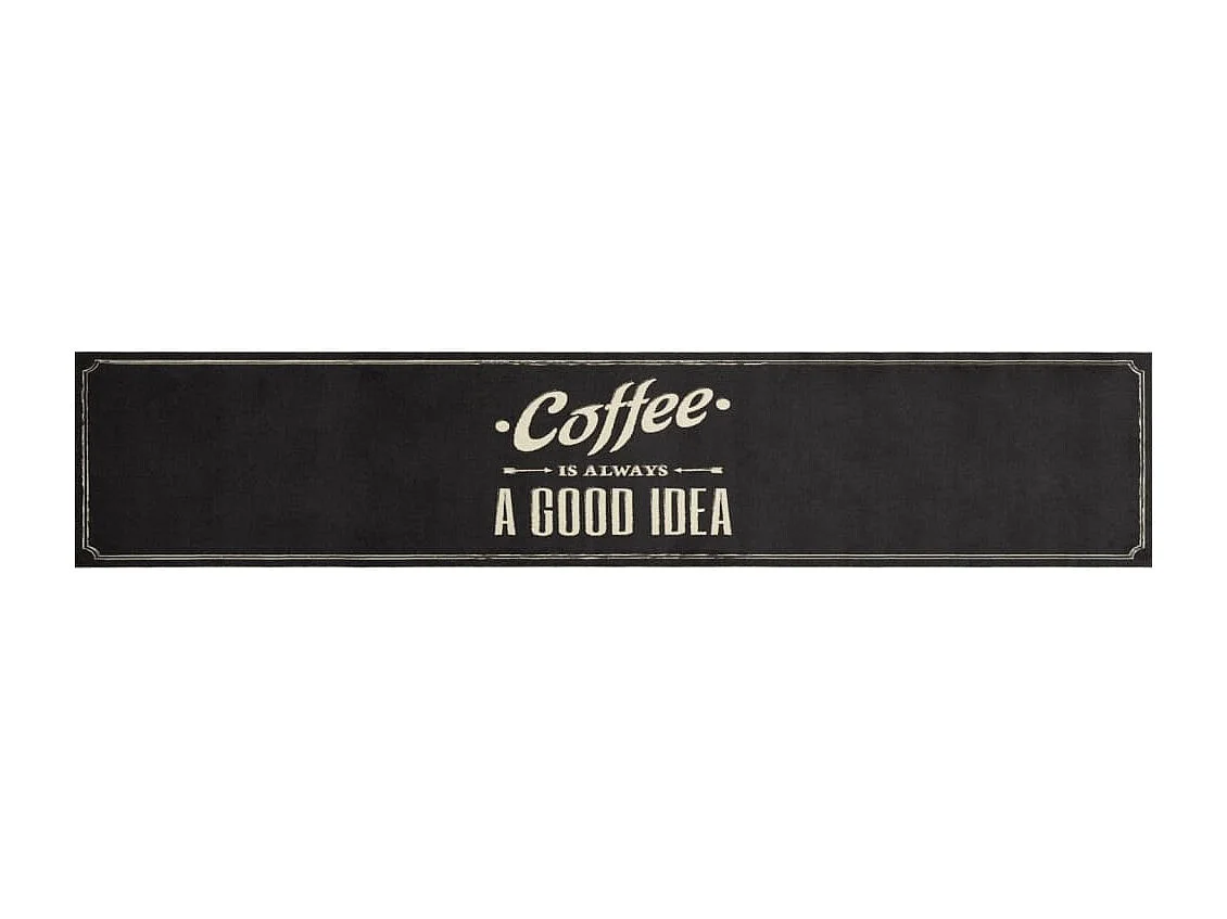 Tapis de cuisine lavable texte Coffee 60x300 cm velours