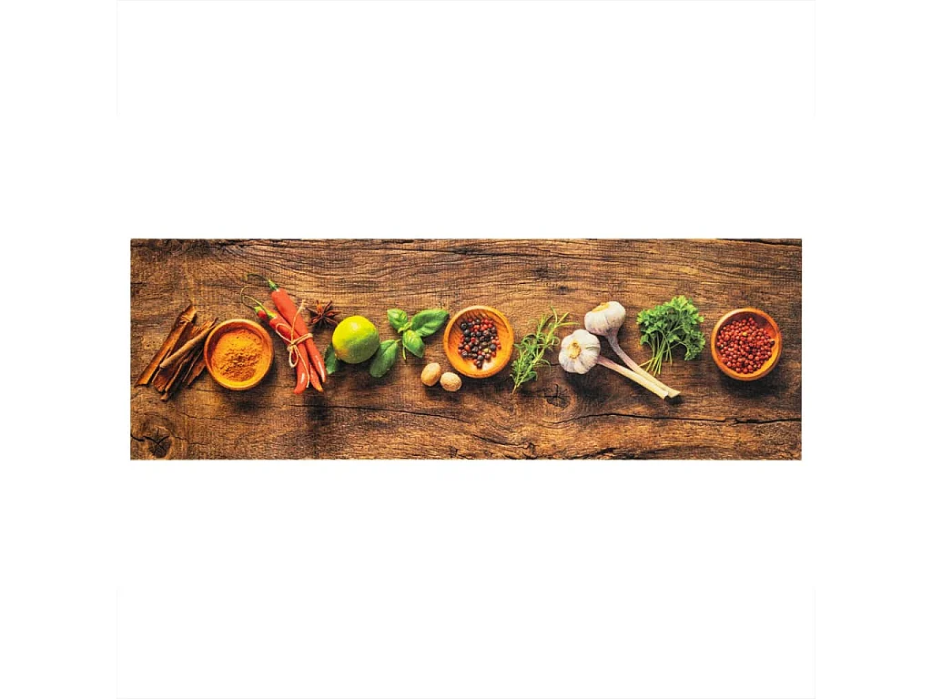 Wasbaar keukenkleed kruidenprint 60x180 cm fluweel