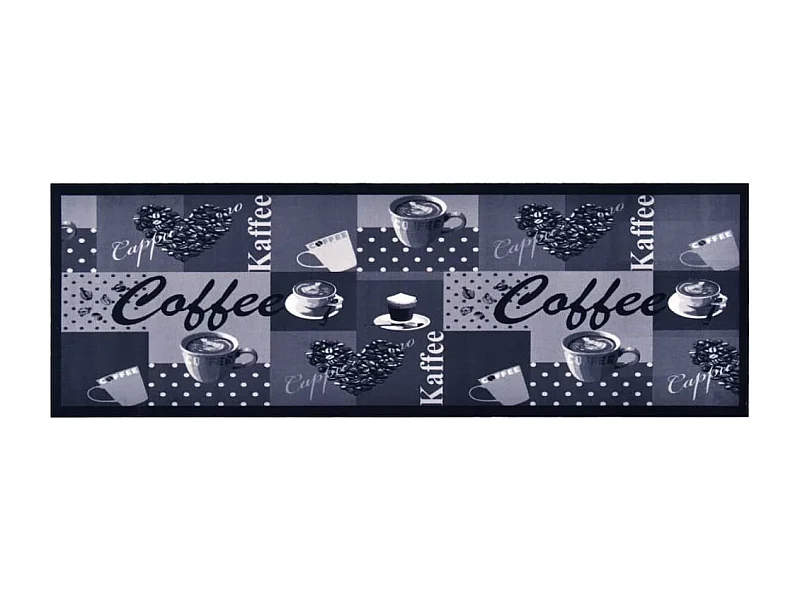 Tapis de cuisine lavable Bleu café 60x300 cm