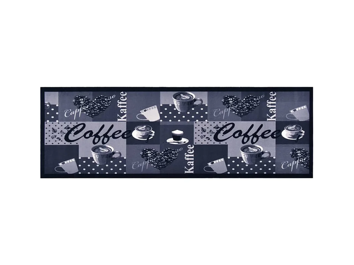 Tapis de cuisine lavable Bleu café 60x300 cm