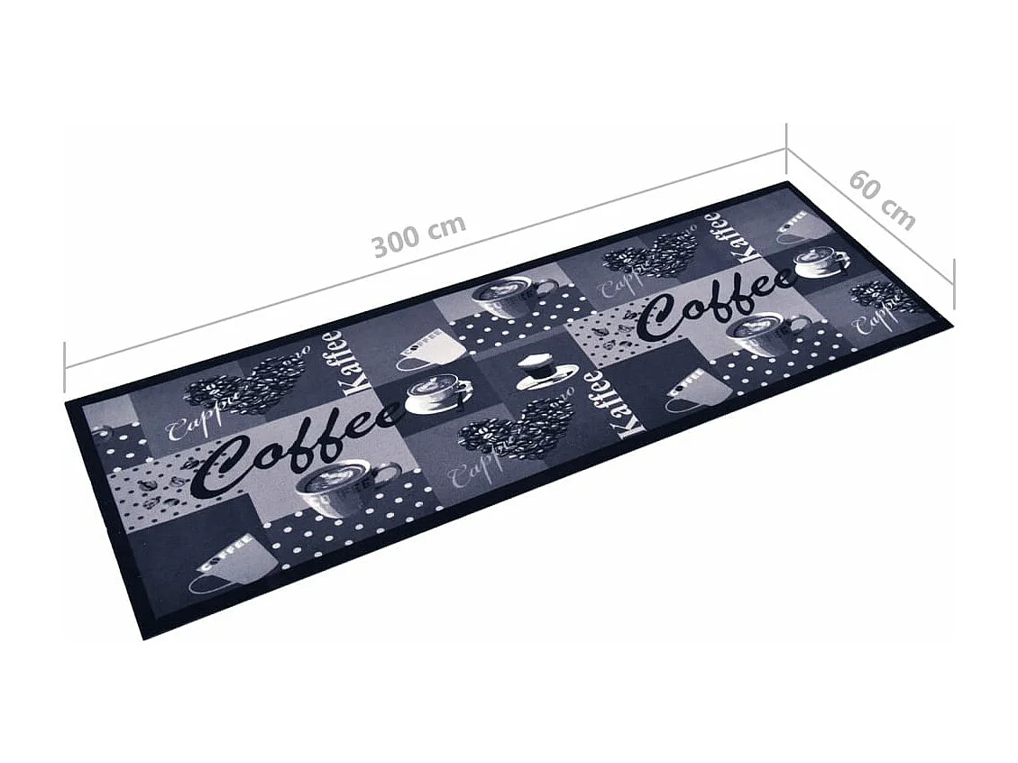 Waschbarer Küchenteppich Kaffeeblau 60x300 cm
