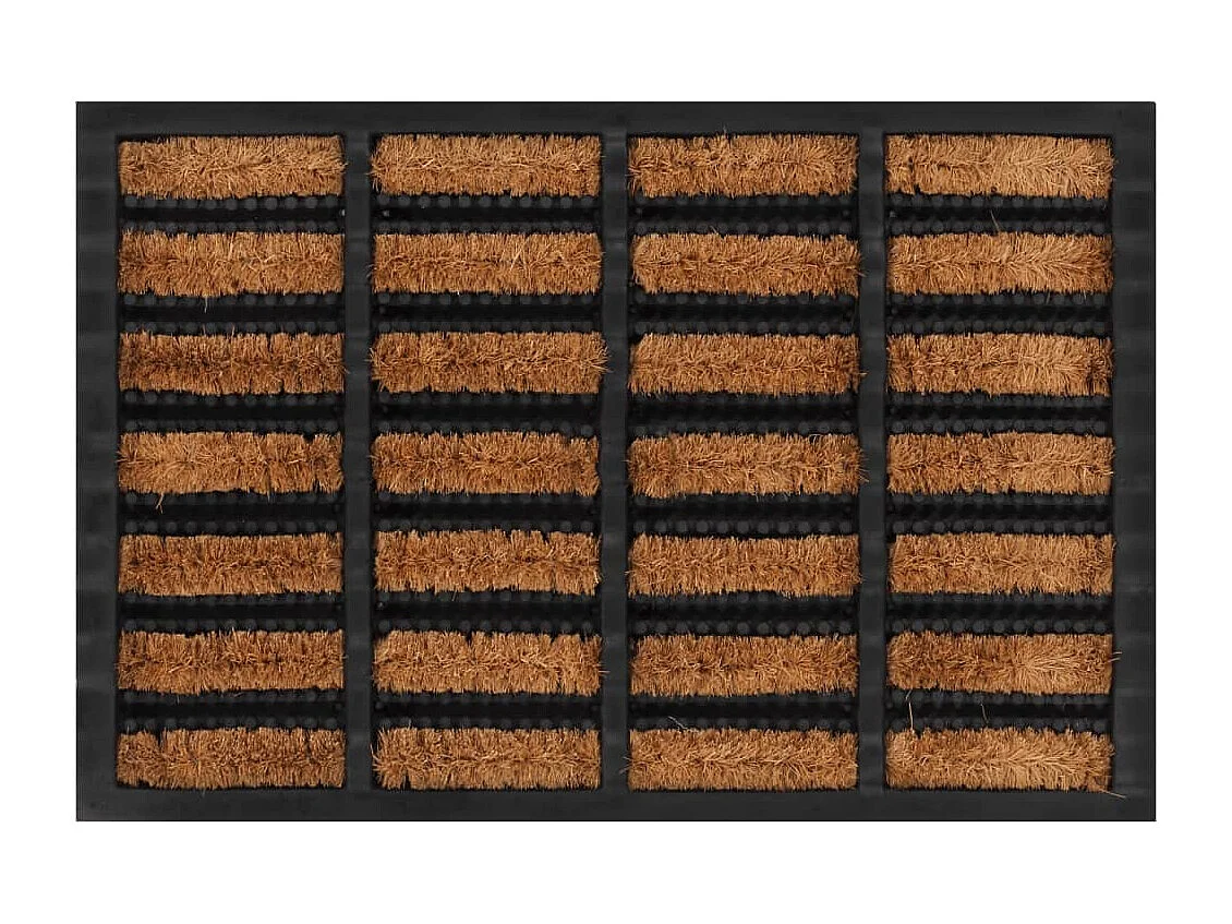 Rechteckige Fußmatte 40x60 cm aus Gummi und Kokosfaser