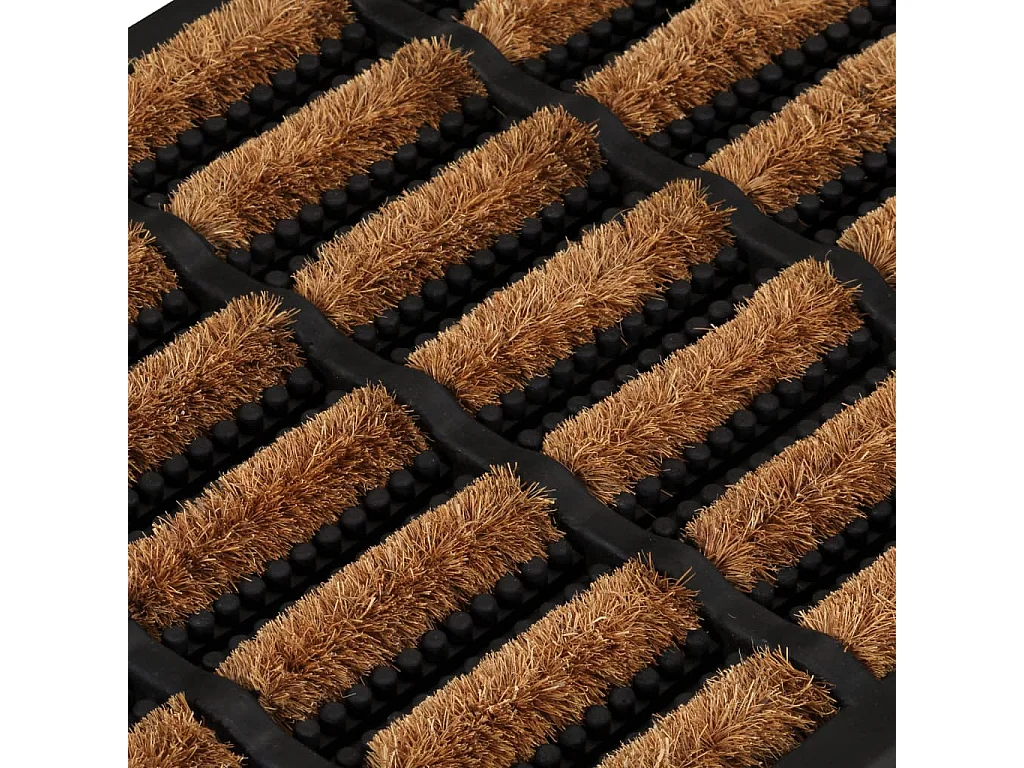 Rechteckige Fußmatte 40x60 cm aus Gummi und Kokosfaser
