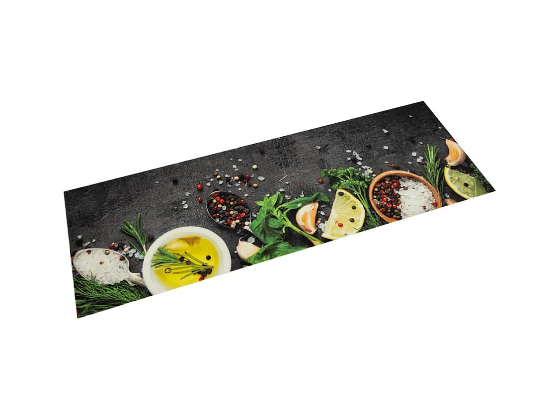 Waschbarer Küchenteppich mit Gewürzdruck, 45 x 150 cm, Samt