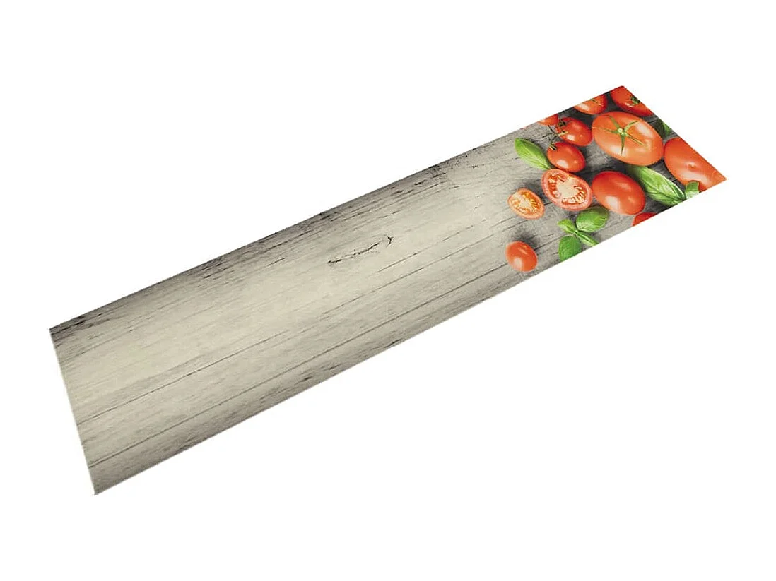 Alfombra de cocina lavable estampado tomate 60x300cm terciopelo