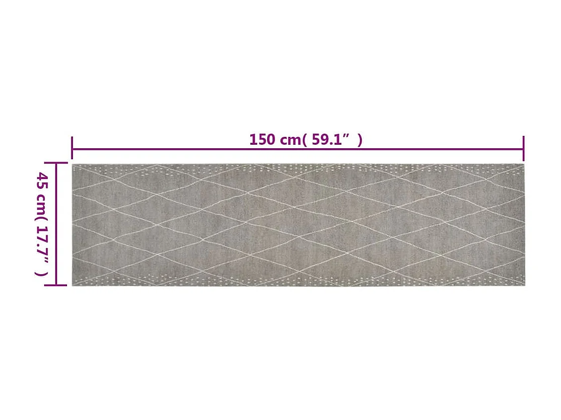 Tapis de cuisine lavable impression losange 45x150 cm velours
