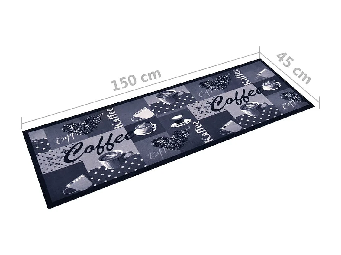Tappetino cucina lavabile Blu caffè 45x150 cm