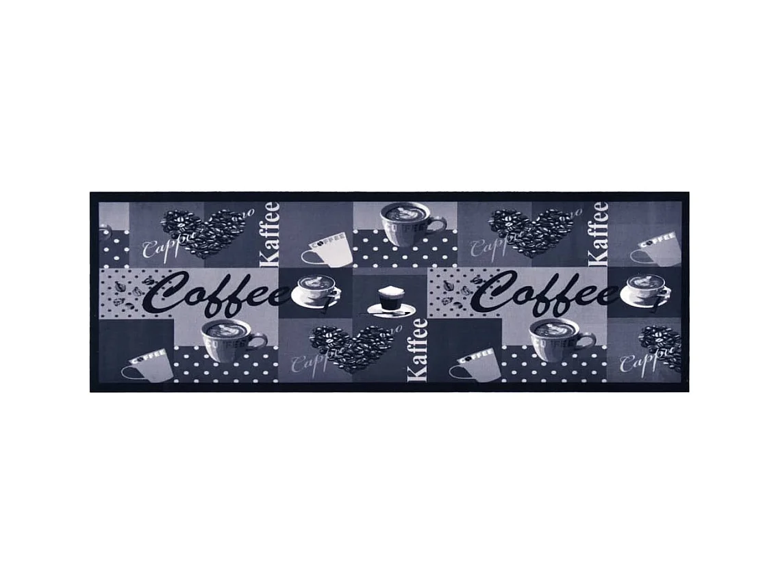 Uitwasbare keukenvloermat Koffie blauw 45x150 cm