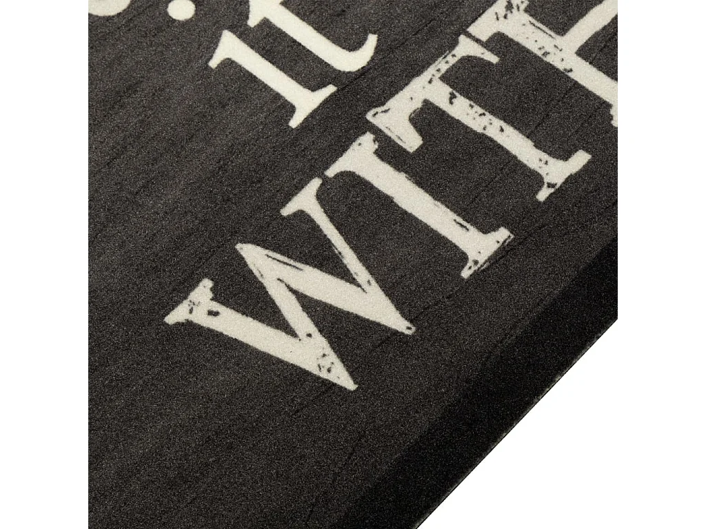 Tappeto da cucina lavabile stampa tazze nere 45x150 cm in velluto