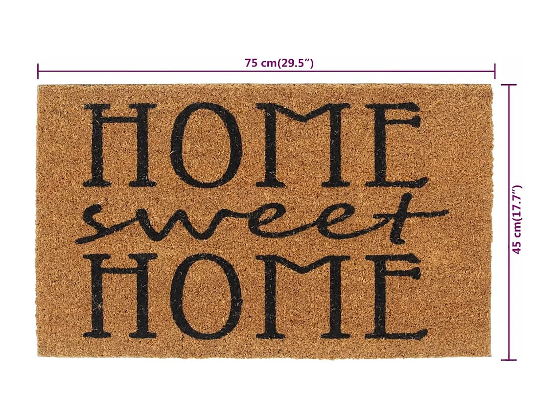 Tapis de porte naturel 45x75 cm fibre de coco touffeté