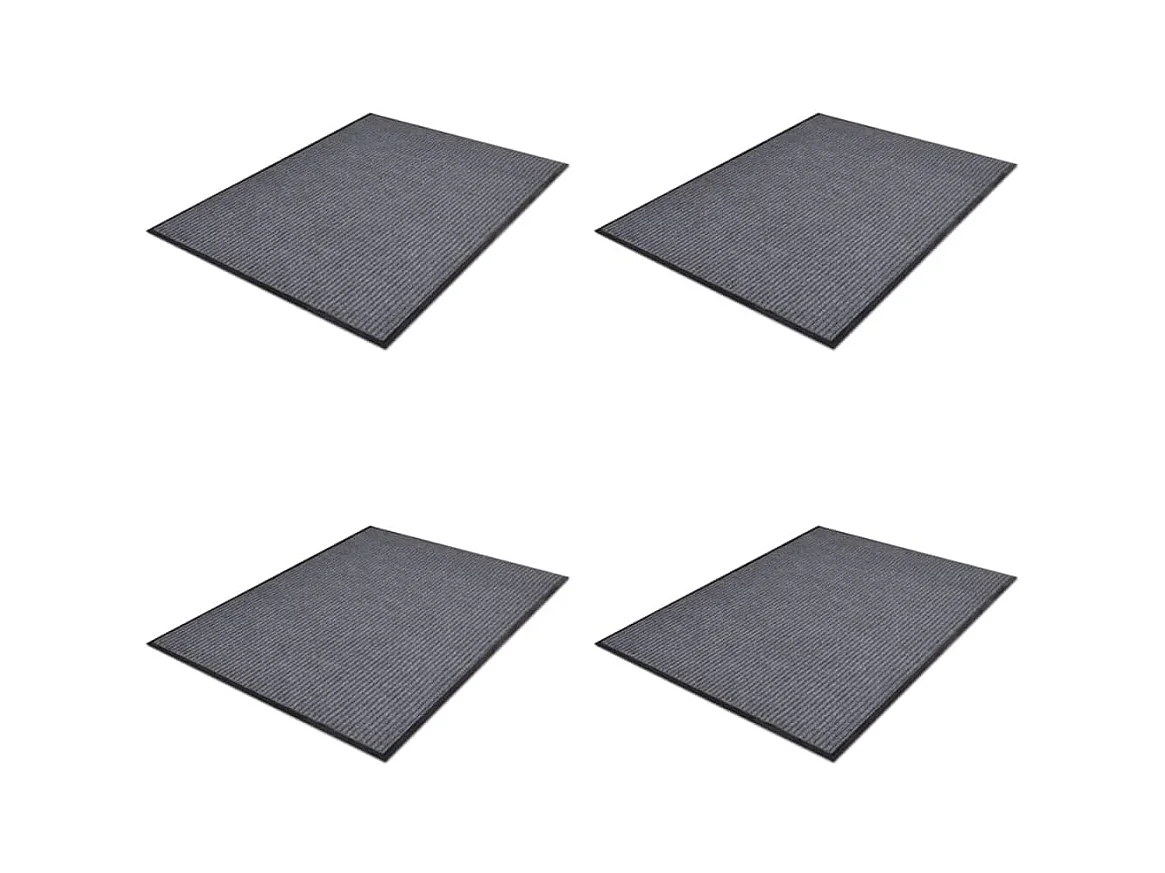 Deurmatten 4 stuks PVC Grijs 90x60 cm