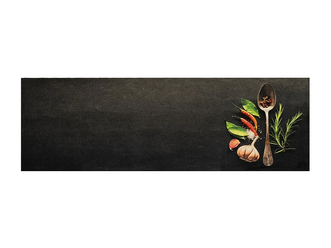 Tappeto da cucina lavabile stampa spezie 60x180 cm in velluto