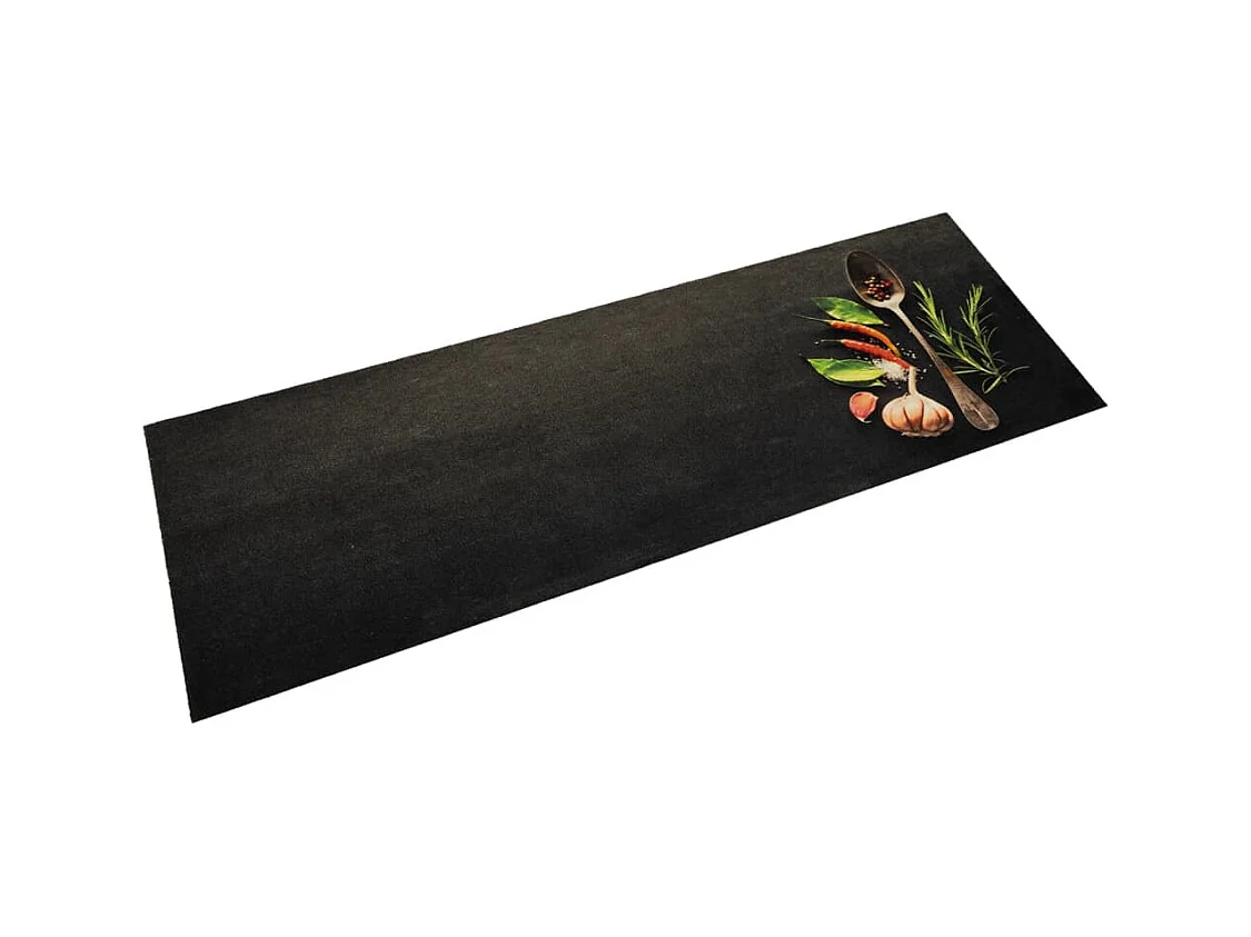 Tapis de cuisine lavable impression d'épices 60x180 cm velours