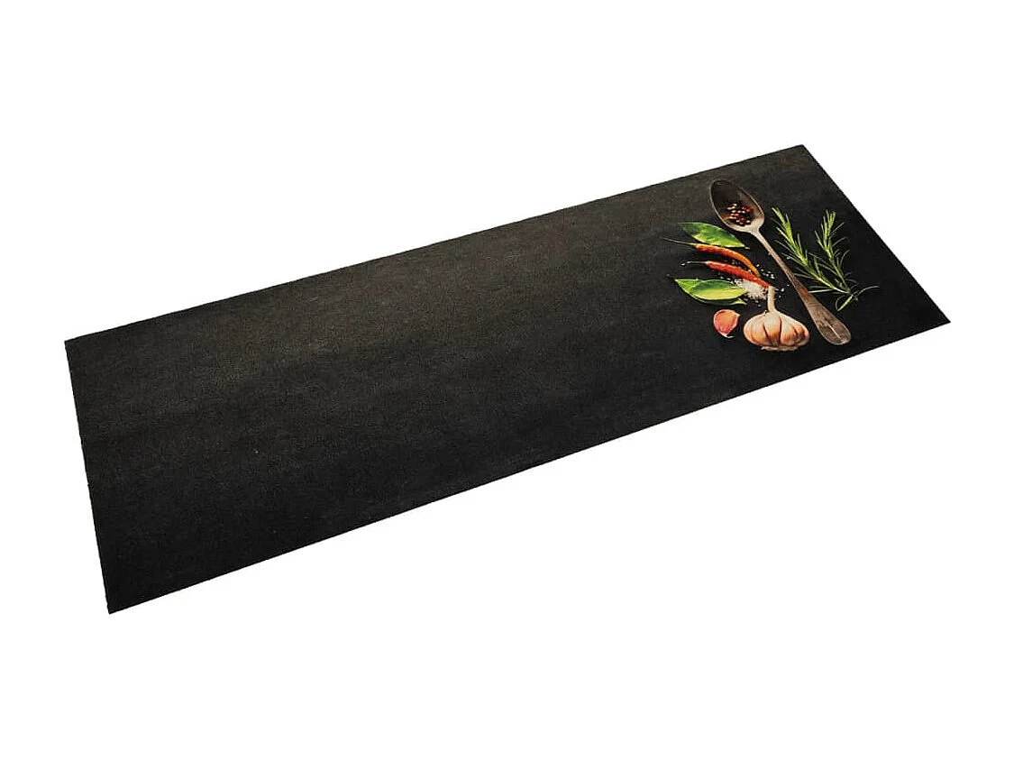 Tapis de cuisine lavable impression d'épices 60x180 cm velours